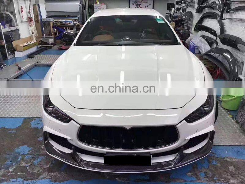 Runde For Maserati Ghibli 2013-2017 Aspec Style Carbon Fiber Body Kit With Front Lip Side Skirt Rear Diffuser Spoiler Hood