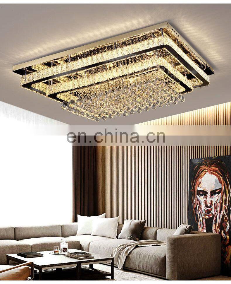 Modern Chandelier Crystal Fixture Pendant Ceiling Lamp Customized Hot Selling Lampen Home Chrome Crystal