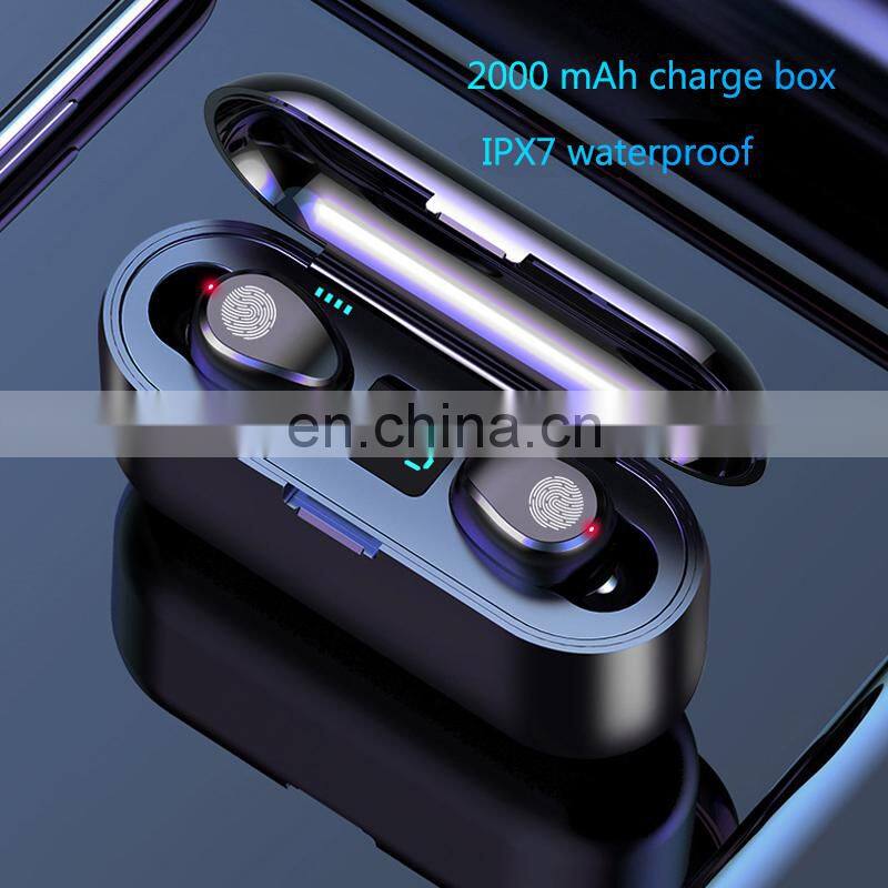 Mini bass wireless earbuds F9 LCD display blutooth earphone with power bank audifono f9-34 tws auriculares