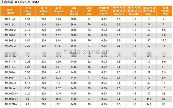 MC/ML/MY Series Single-phase Capacitor Start Asynchronous Two Capacitor Motor