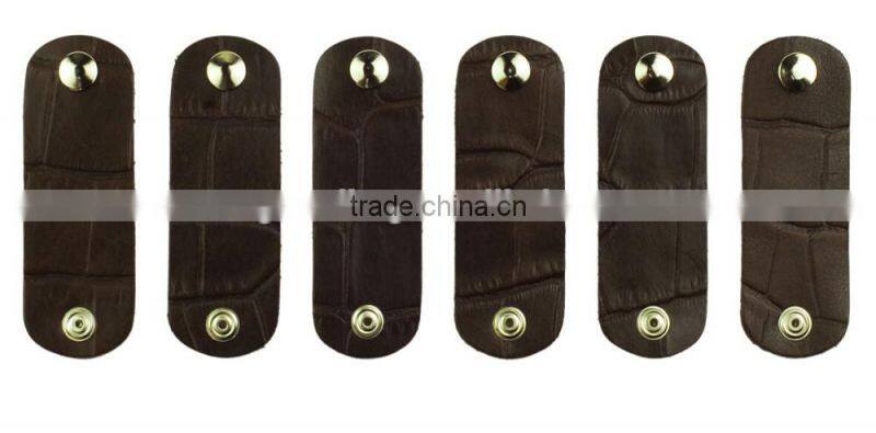 High Quality Gift Genuine Leather CLIPS Cable Tidy Data Cable Storage LEATHER CORD ORANGIZER