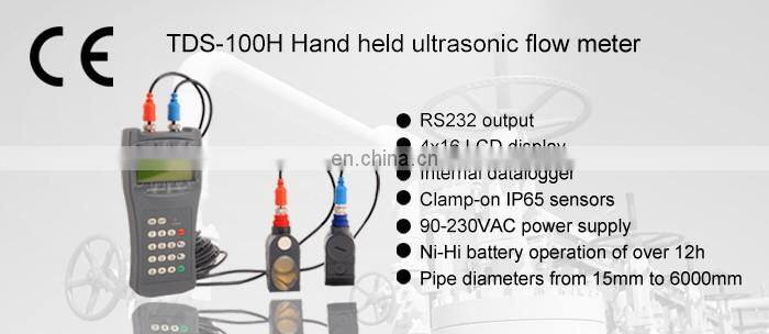 Taijia tds-100h ultrasonic water flow meter handheld ultrasonic flow meter ultrasonic portable flowmeter
