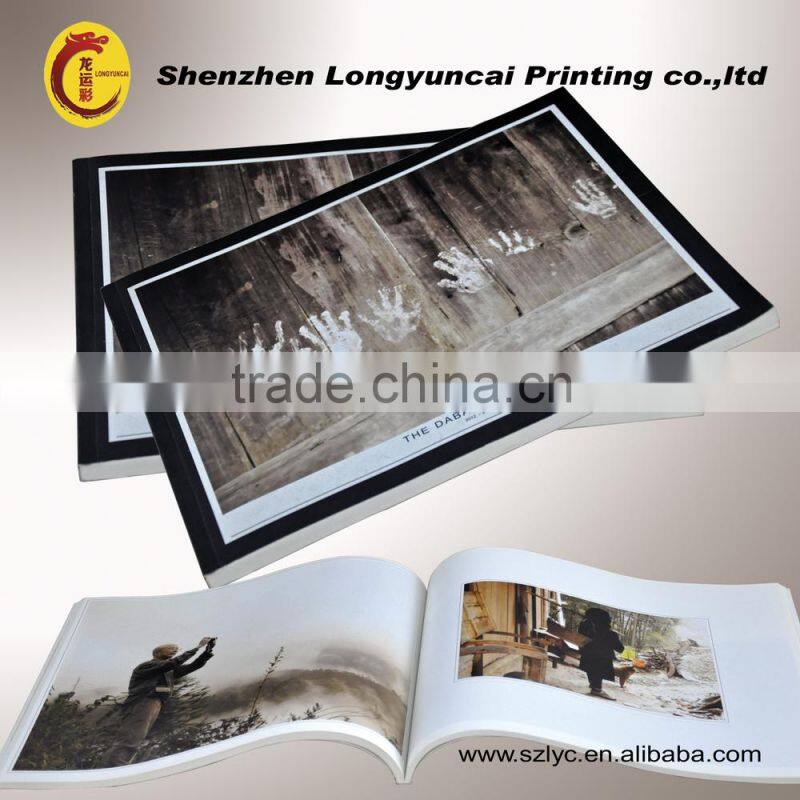 2014 Shenzhen factory small quantity accepted OEM silk-screen finishing and sewed stitching binding oem soft cover book printing