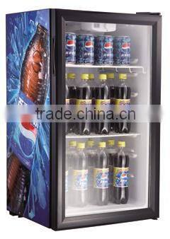 21L glass door mini fridge glass door