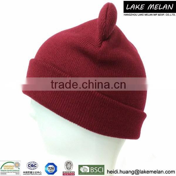 100% Acrylic Knitted Hat With Ear For AW 16