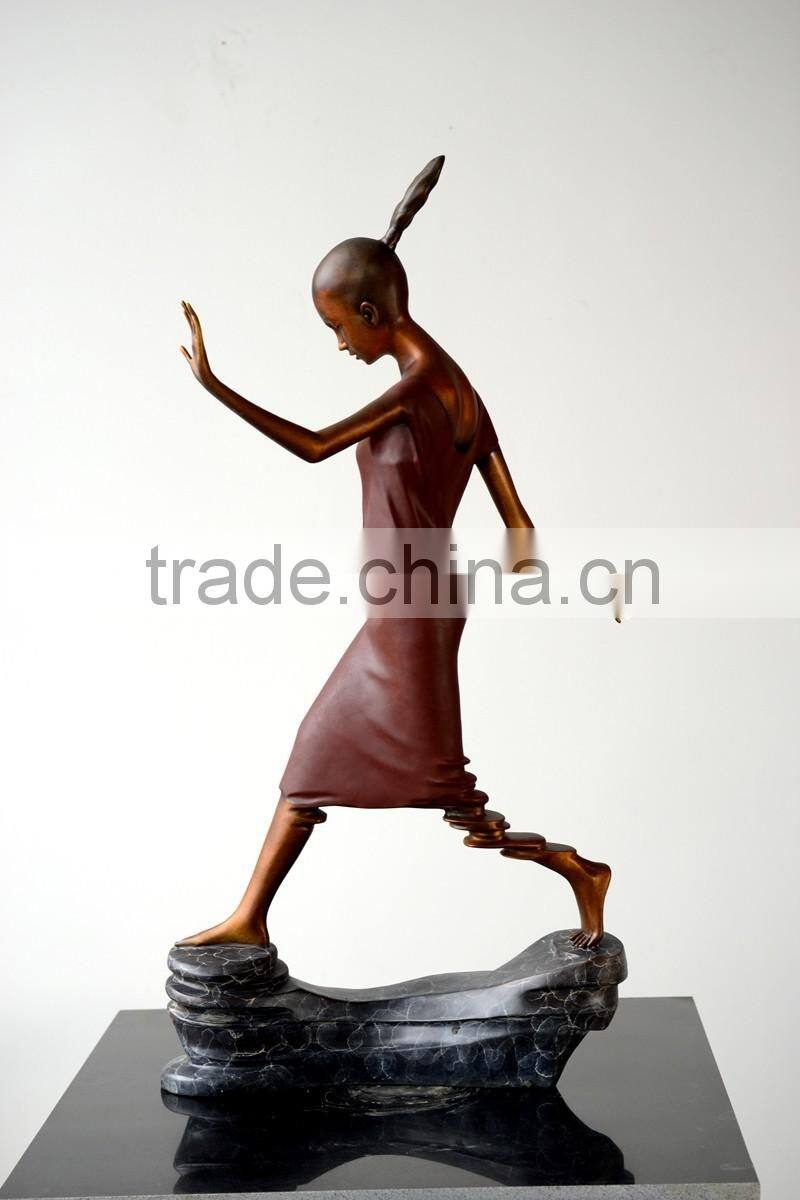 Bronze Statue Of Abstract Figure Women Elaborate Sculpture Interior Decorating