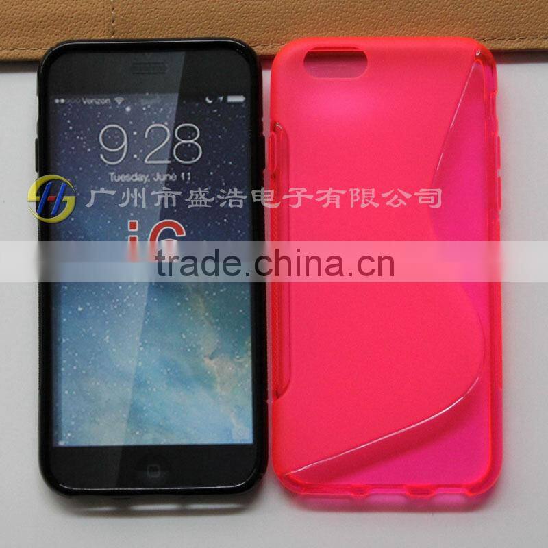 S wave design jelly soft skin TPU cellphone case cover shell for Apple for iphone 6 4.7