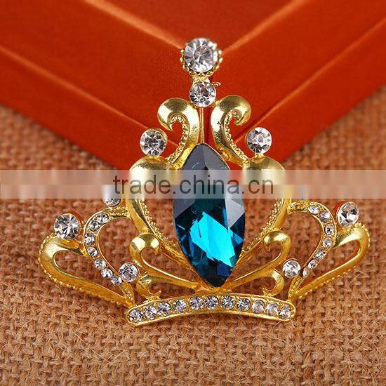 New design zinc alloy rhinestone crown brooch
