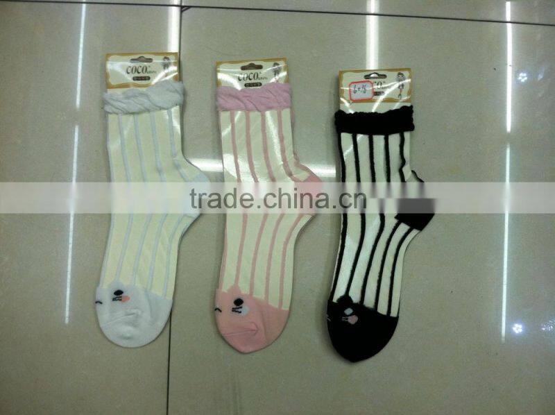 Japan style women summer transparent crystal cooling socks