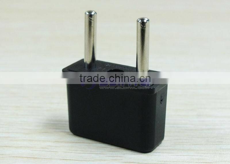 Black Copper US to EU AC Power Plug Travel Converter Adapter
