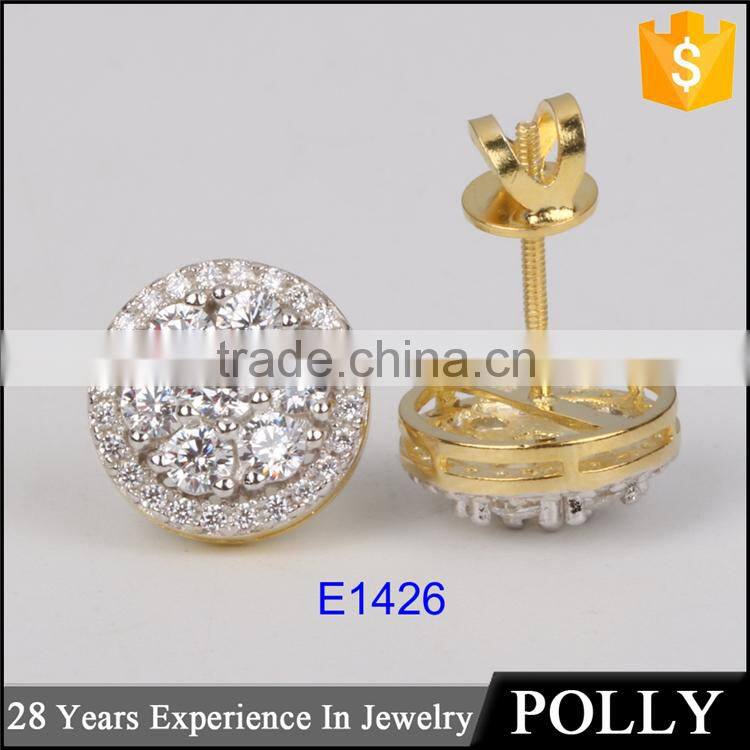 Hot direct sale fashion white zircon 925 silver jewelry stud earring