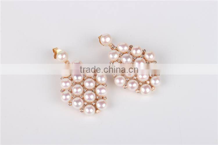fashion earring designs new model hanging pearl earrings jewelry set