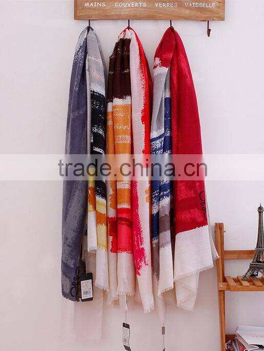 Wholesale Ladies Fashion Scrawl Large Cotton Printed Shawl