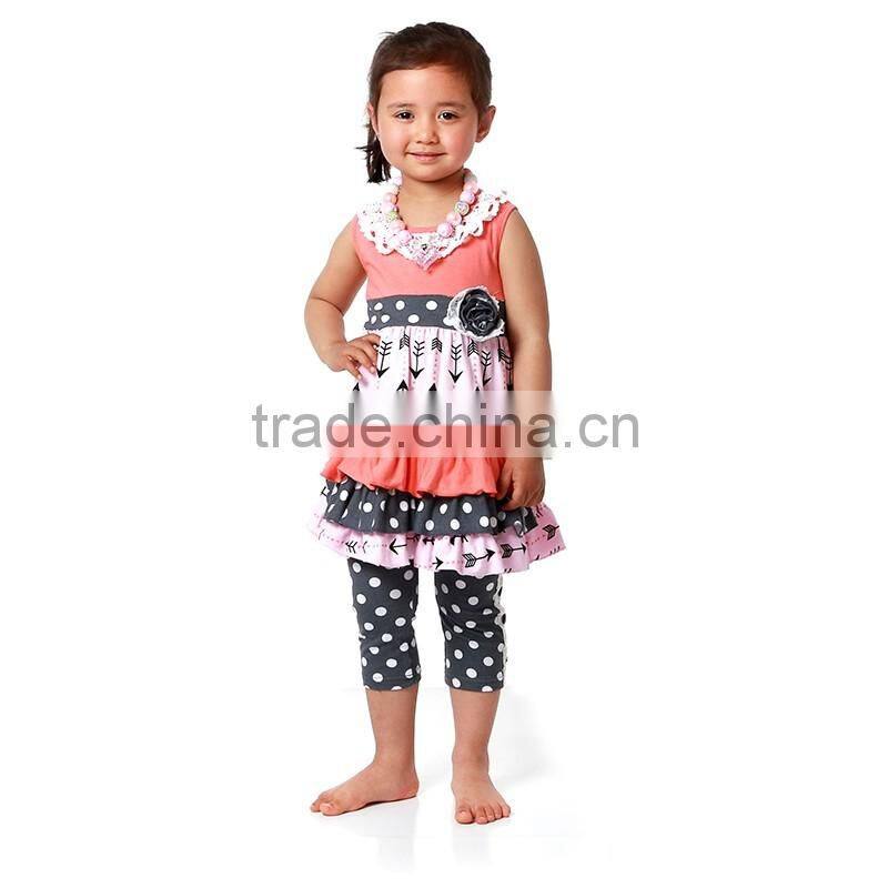4th of July Baby Outfit Independence Day White Tank Top Lace Ruffle Short Girls S