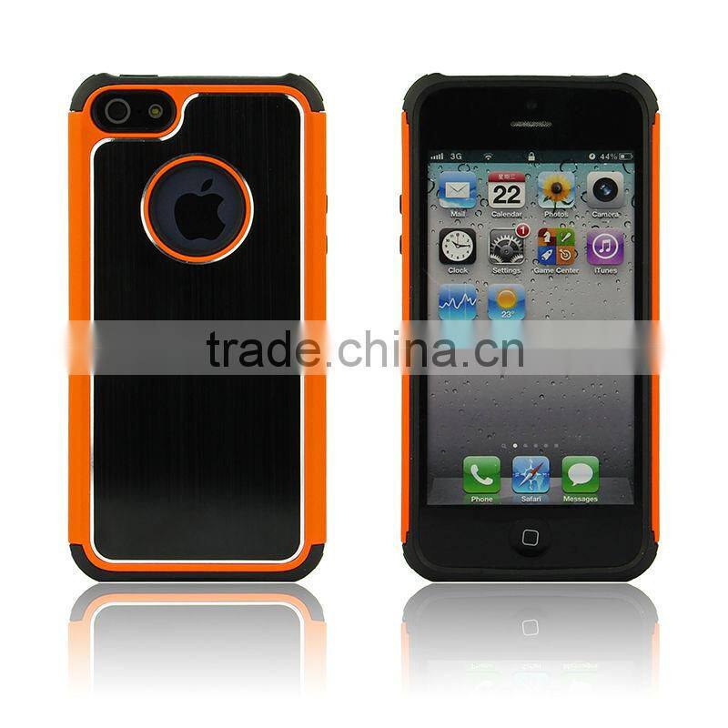 Hybrid Hard Case Rugged Rubber Armor Hybrid Aluminum and TPU Hard Case for iPhone 4/4S, iPhone 5/5S