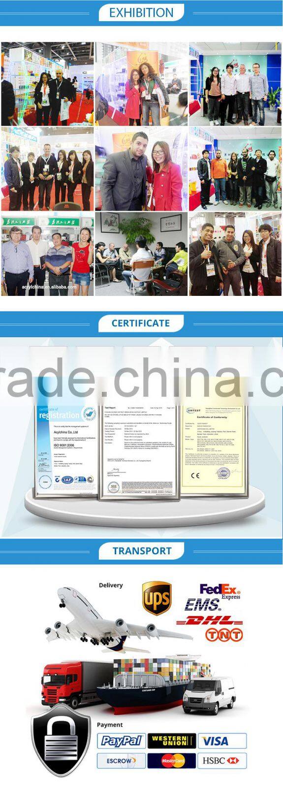 Acrylic tie display rack stand cabinet 2016