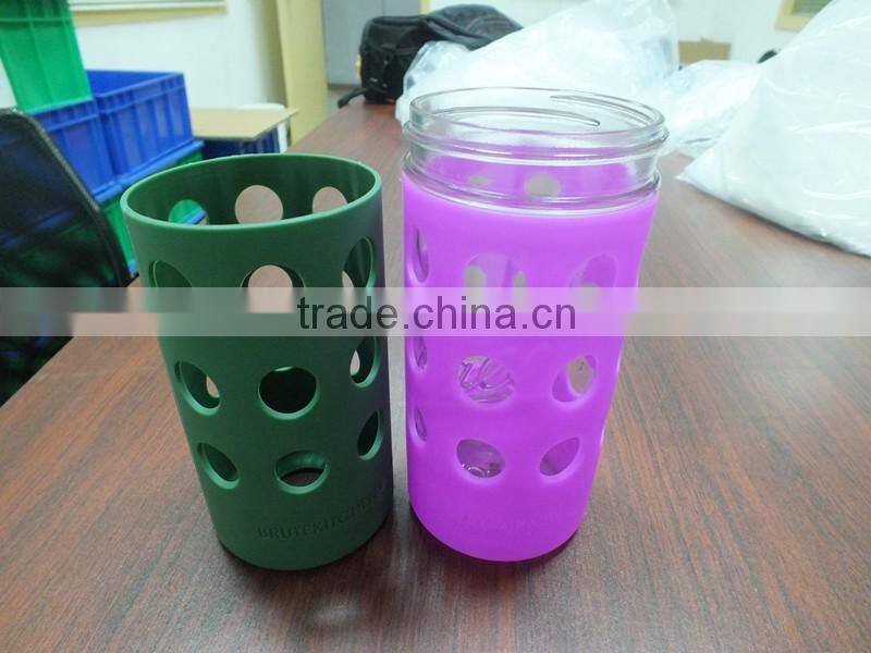 Custom glass water bottle silicone sleeves
