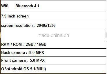 In Stock goods!Amanki Factory high quality original 7.9 inch Android 5.1 xiaomi tablet 2