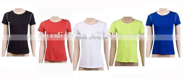 2015 New Summer Women's Fitness Sports Shirt PRO Tight Training Short Sleeve Perspiration Wicking Quick Dry 2003