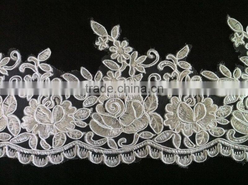 2015 new design white/ivory cord picot lace trimming