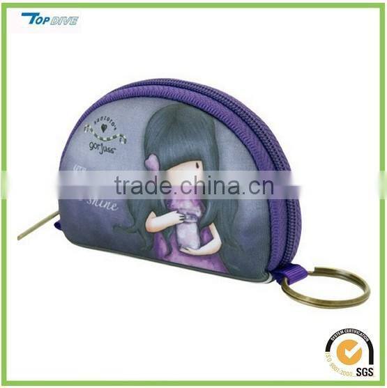 printed Neoprene coin bag pouch cash bag wallet