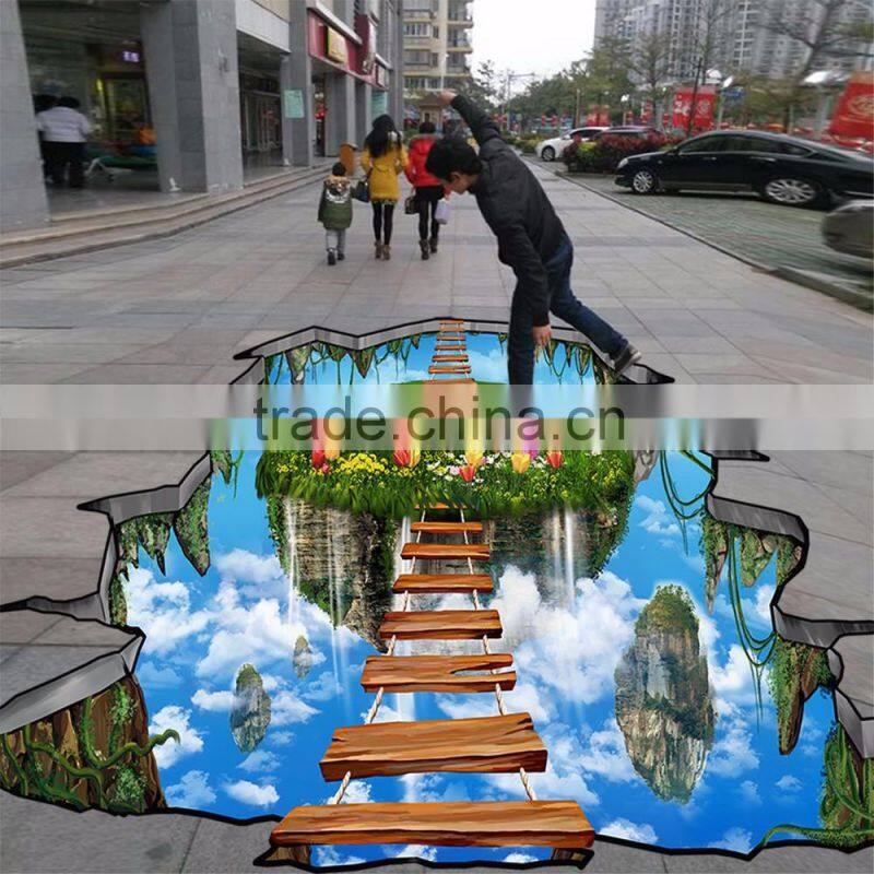 Custom size PP PVC 3d floor advertising