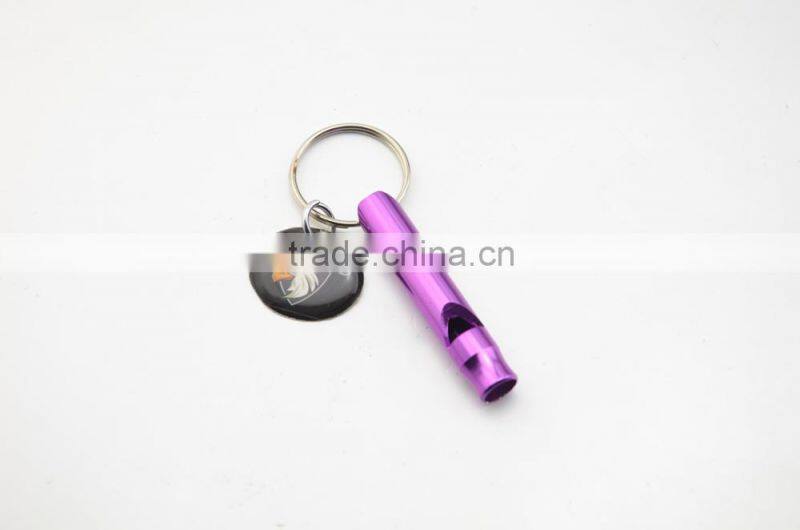 Hiking Colored Emergency Survival Aluminum Whistle Key Chain