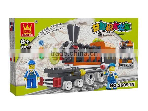 Wholesale Micro train set toy plastic block Slot Toy
