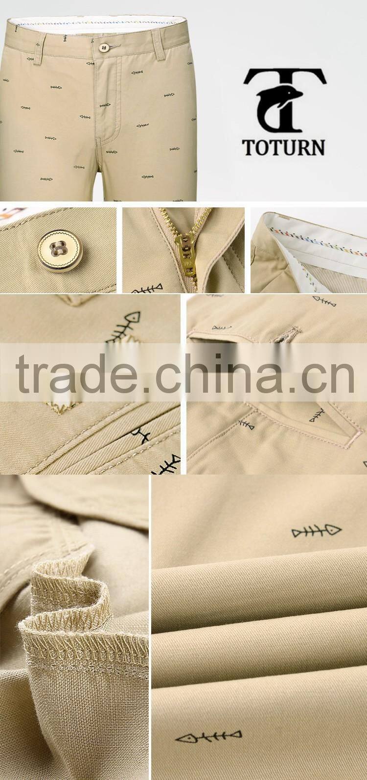 New korean style cool half design cotton pattern man trousers mens Slim Fit short Pants