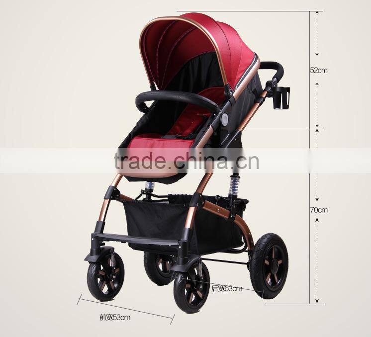 2016 New Design Travel System Type Deluxe 2 in 1 baby stroller with 360 swivel wheel
