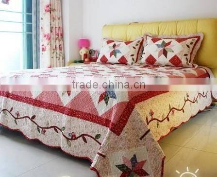 Brand new style pretty flowers bedding set patchwork quilt cotton quilt