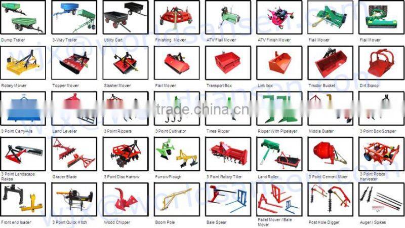 2 wheels tractor dump trailer 1500Lb. Capacity 17cu Utility Dump Trailer for ATV