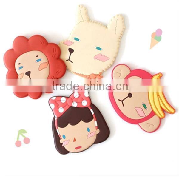 2014 hot cheap fancy small cosmetic silicone mirror for girls