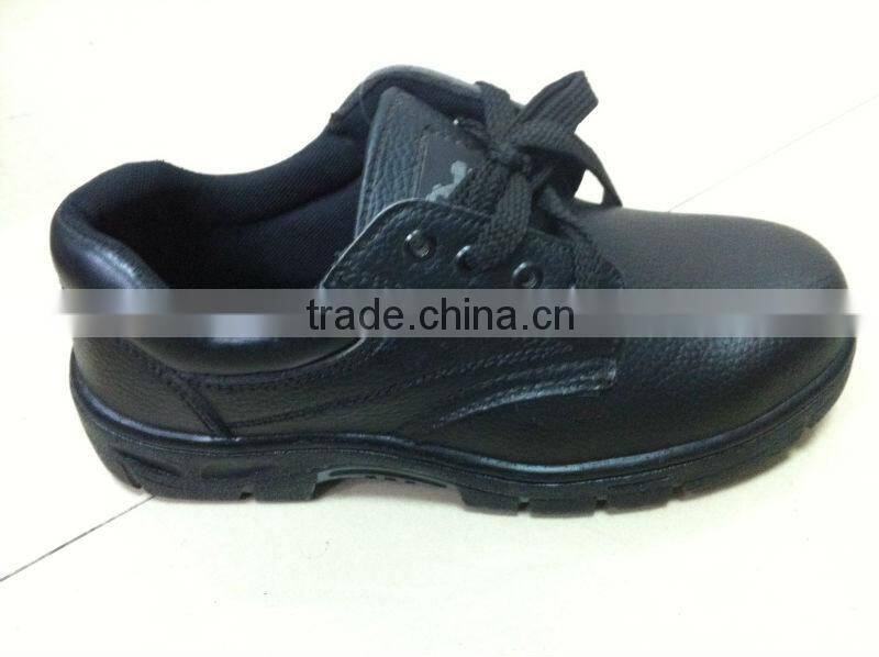Black Leather safety shoes Rubber,Iron steel safety shoes