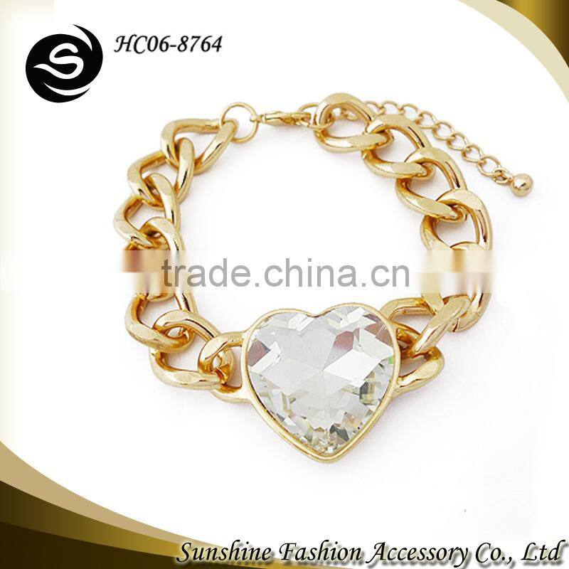 Wholesale fashion 2015 accessories charm bracelet design with crystal bracelet bangle
