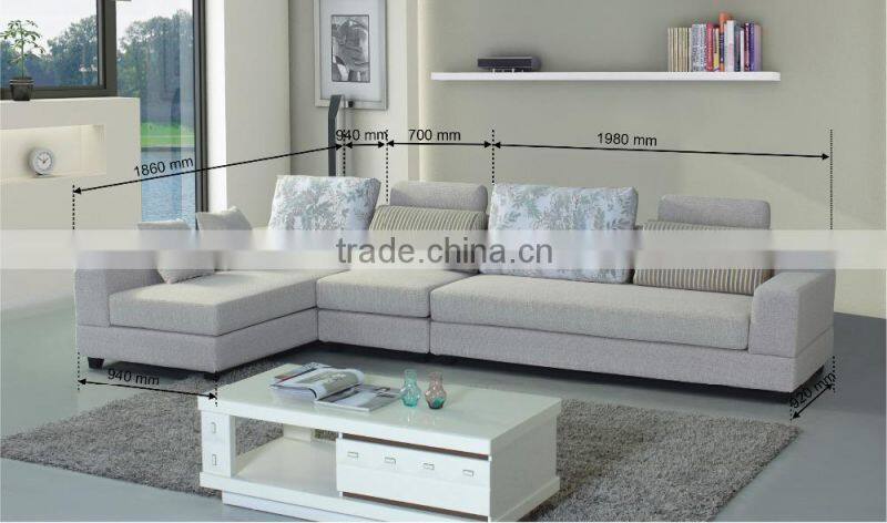 New modern popular design fabric living room sectional sofa from china