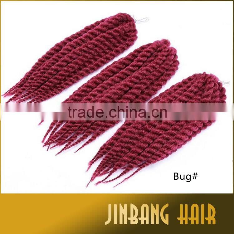 Cheap price synthetic hair extension 24 inch 2x havana mambo twist crochet braiding hair