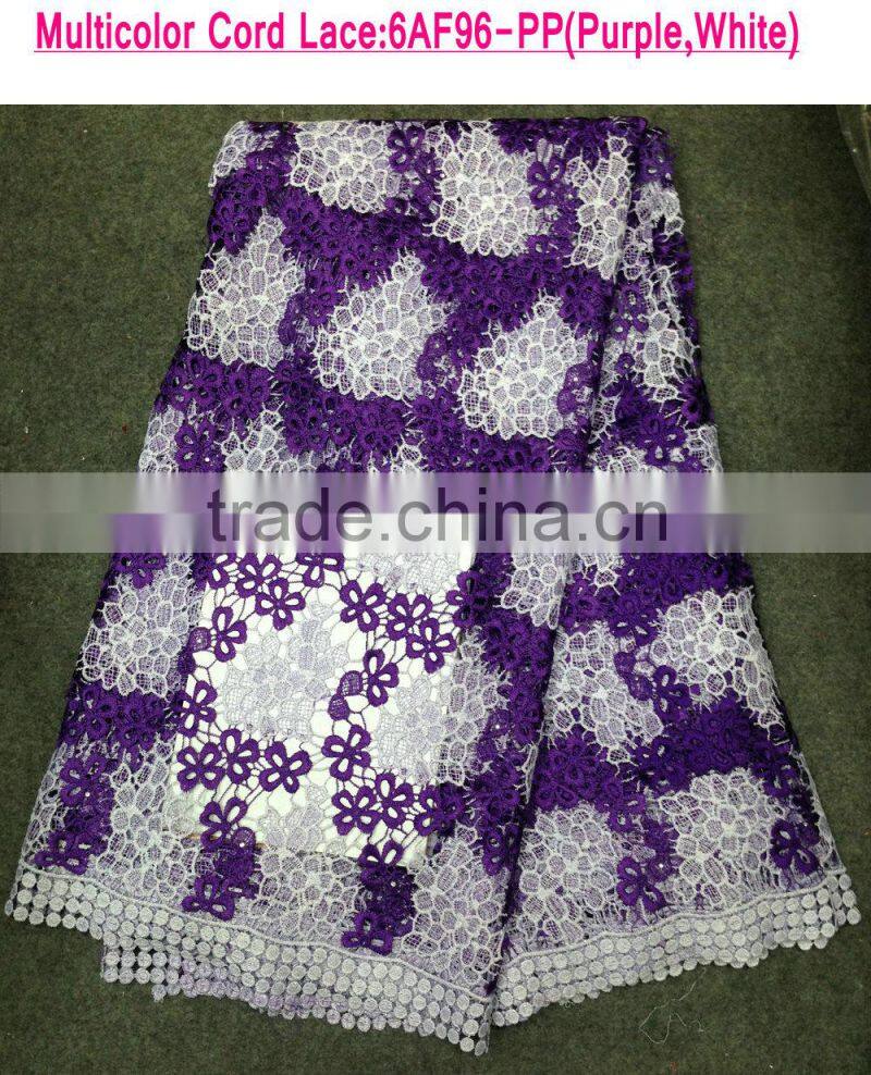 Dubai quality lace fabric with rhinestones machine embroidery lace collar water soluble embroidered