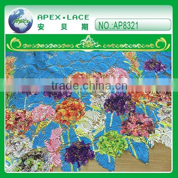 Hot sales printed lace polyester lace AP8321
