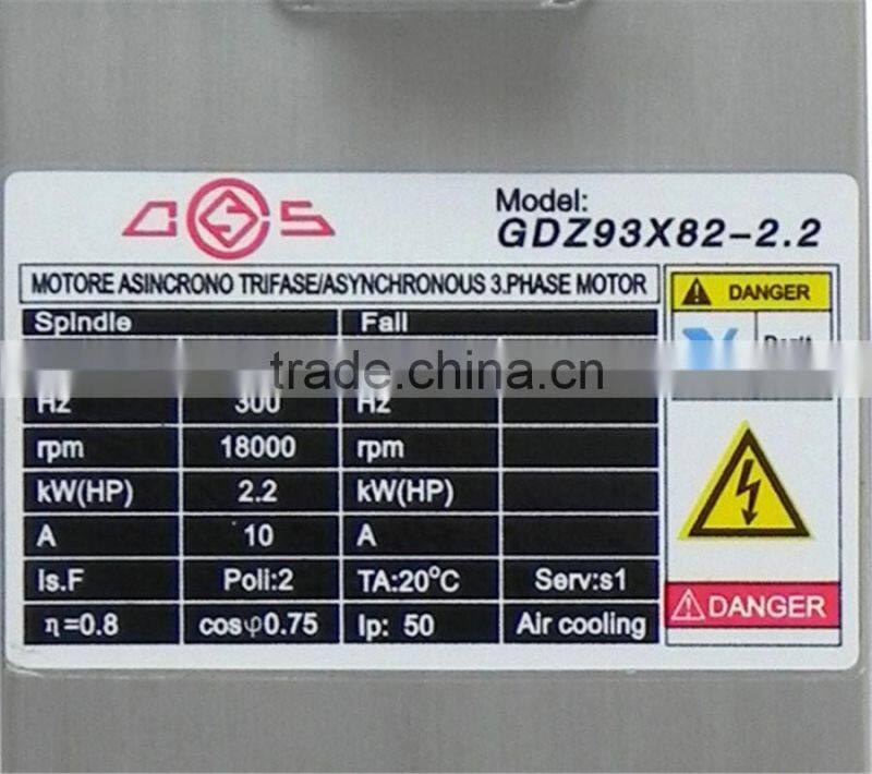 GDZ93x82-2.2(220V) Toauto 2.2kw ac cnc spindle motor
