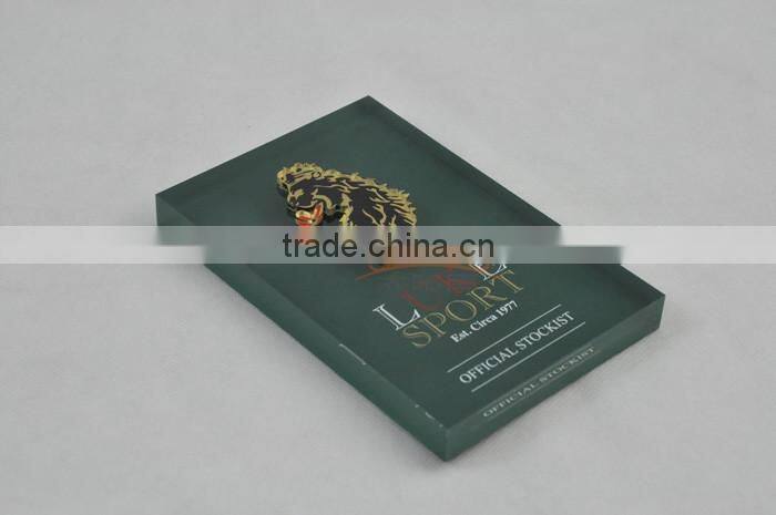 3D Effect Thick Acrylic Sheet With Logo Printed Block