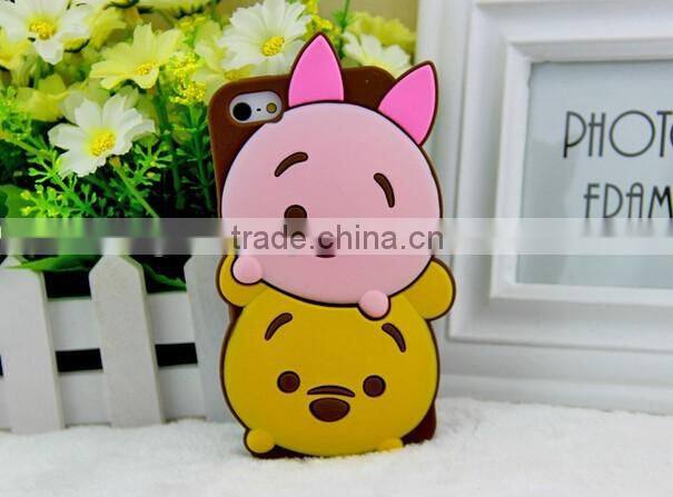 Hot sale new design cartoon silicone case for mobile positive for iphone
