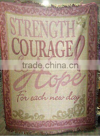 Customized pattern tapestry polyester cotton woven sofa throws blanket, 50"x60"