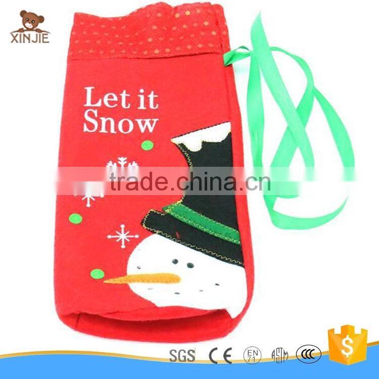 christmas decoration samll santa hat wine holder with wine bottle cover