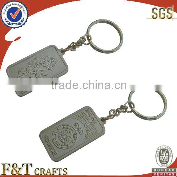 high quality new design snowflake custom cut out metal keychain