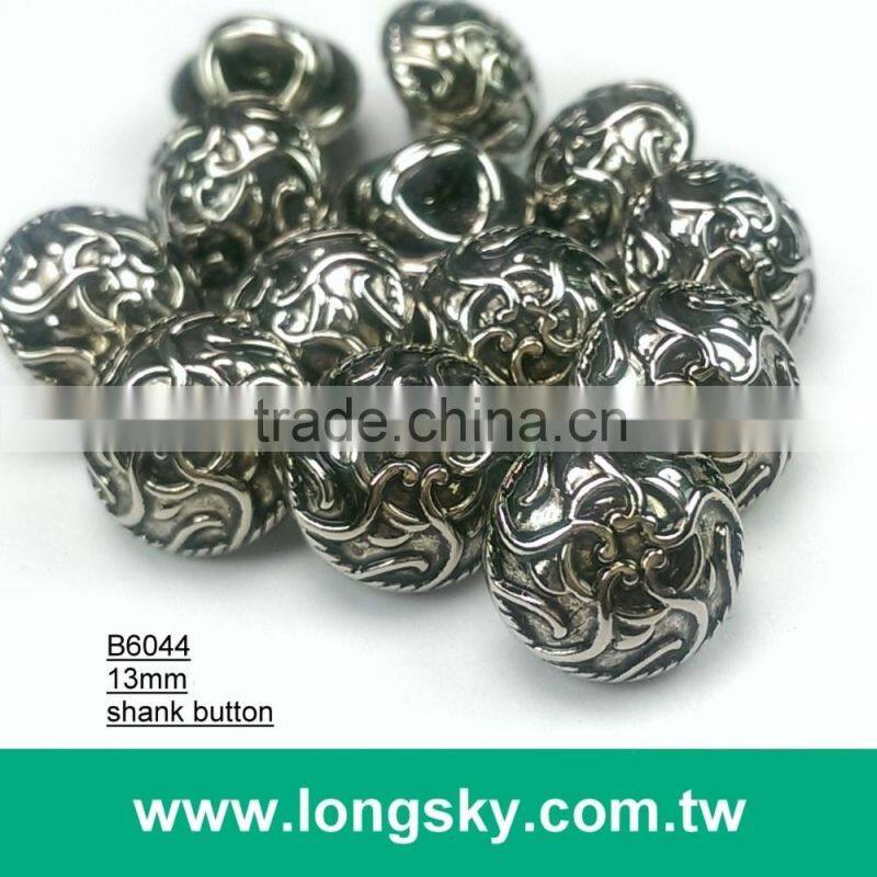 (#B6042/13mm) Taiwan made classical plated cloud stripes small shank buttons for lady dress