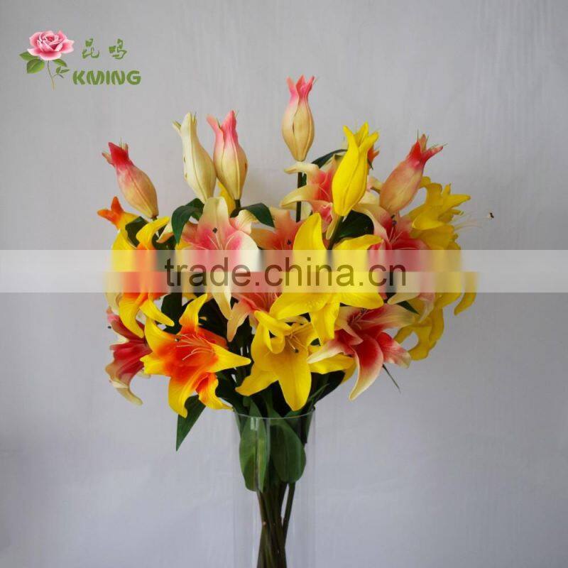 artificial foam flower lily tree made from artificial flower mold three heads