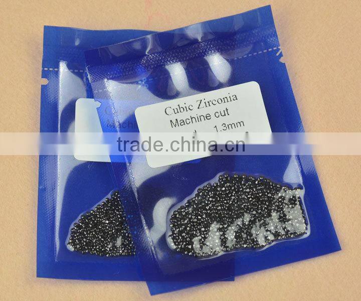 factory price 6mm Machine cut round black cubic zirconia