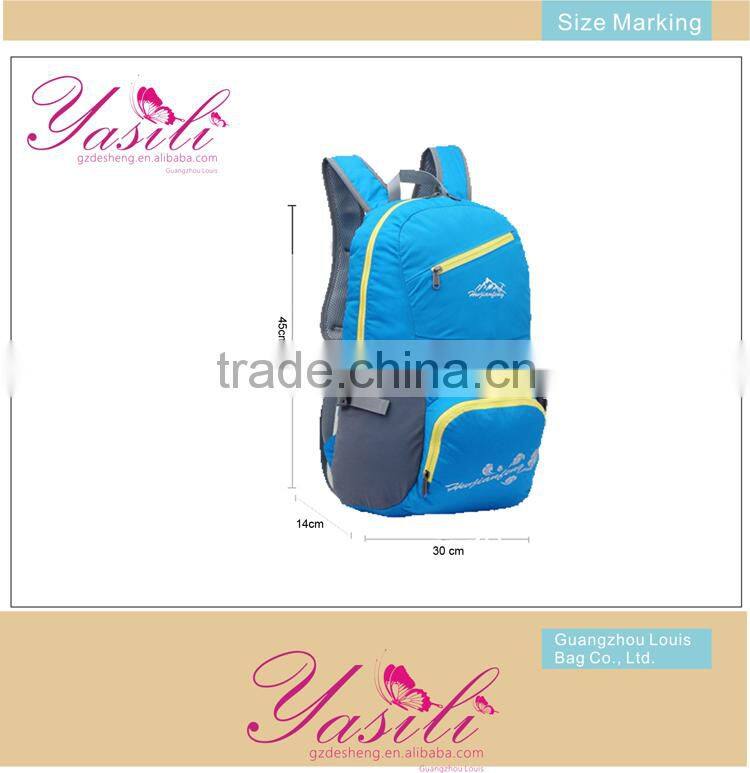promotional folding travel backpacks bag,casual sports folding backpack,waterproof foldable leisure backpack
