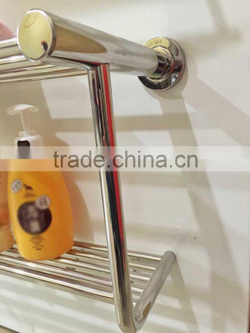 hot sale high quality stainless steel bath rack dual towel holder